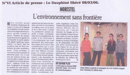 Artixle de presse présentant l'étude en cours sur l'évaluation des pelouses sableuses du nord-Isère