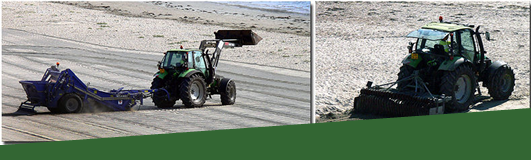 Des tracteurs ratissent les plages et collectent les algues